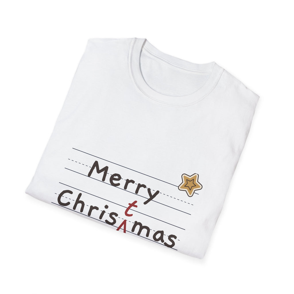 Merry Christmas Red Pen tee - folded white