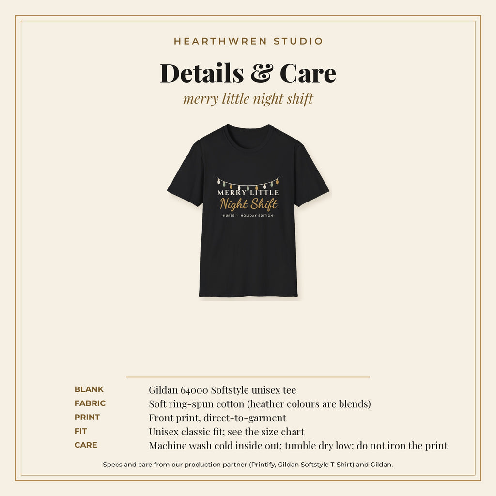 Merry Little Night Shift nurse tee - specs