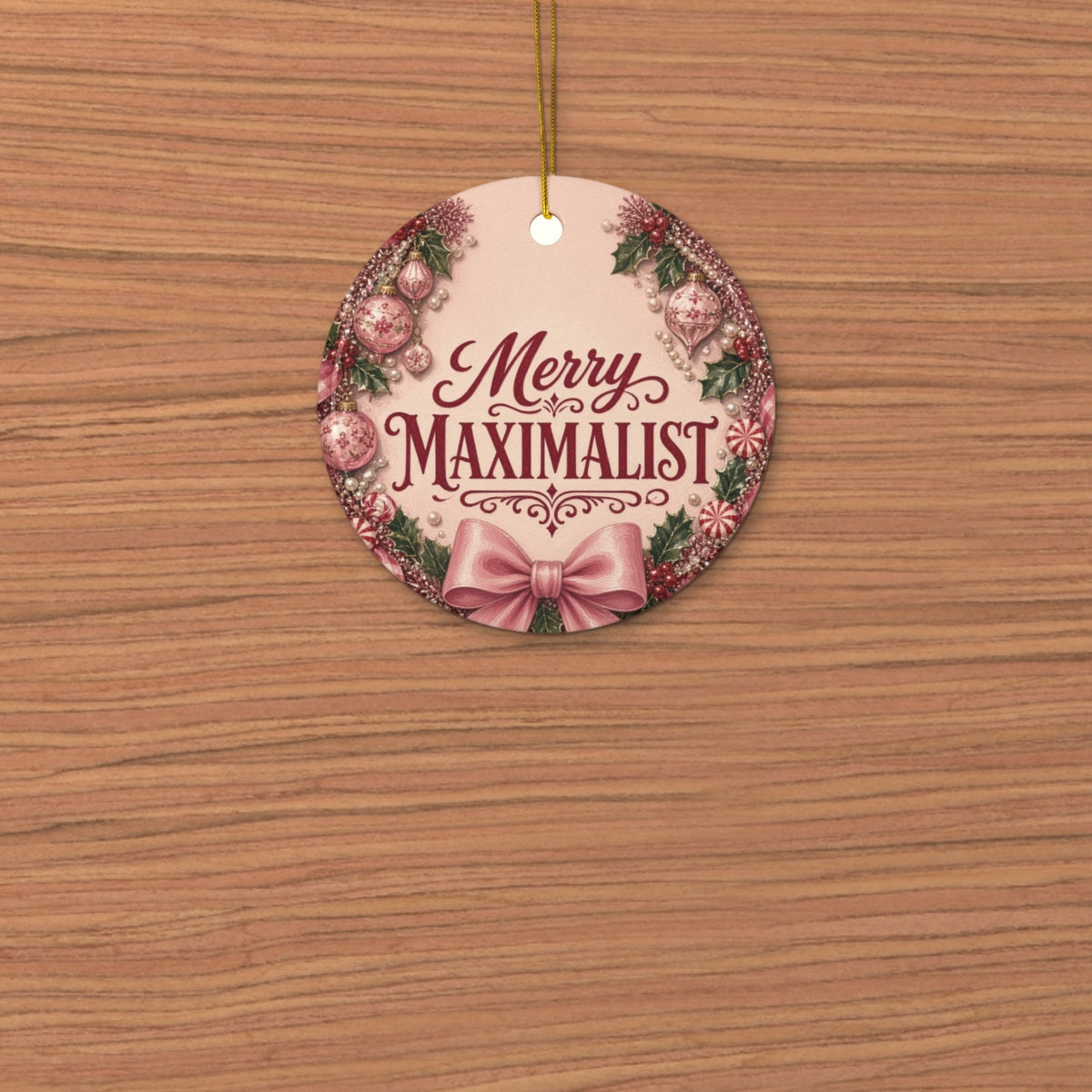 Merry Maximalist ornament - styled rosewood veneer 02