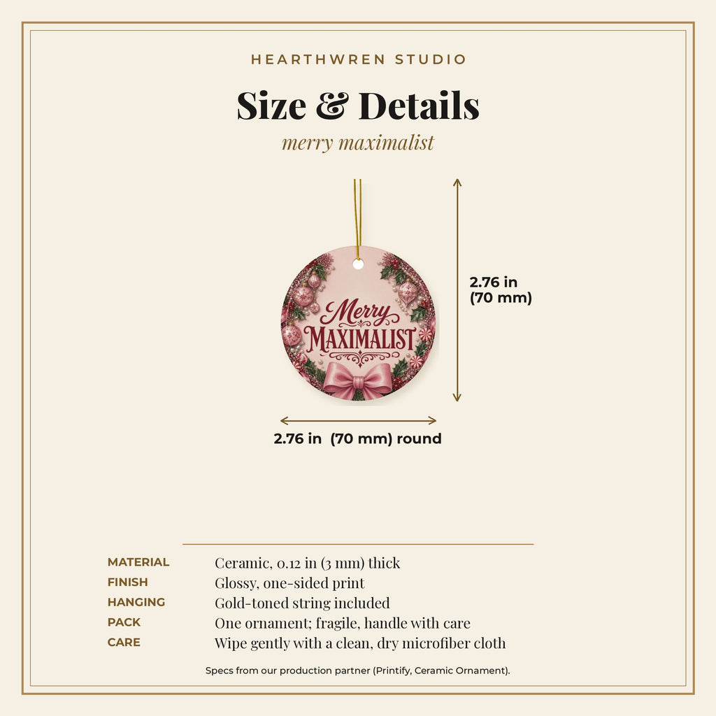 Merry Maximalist ornament - specs