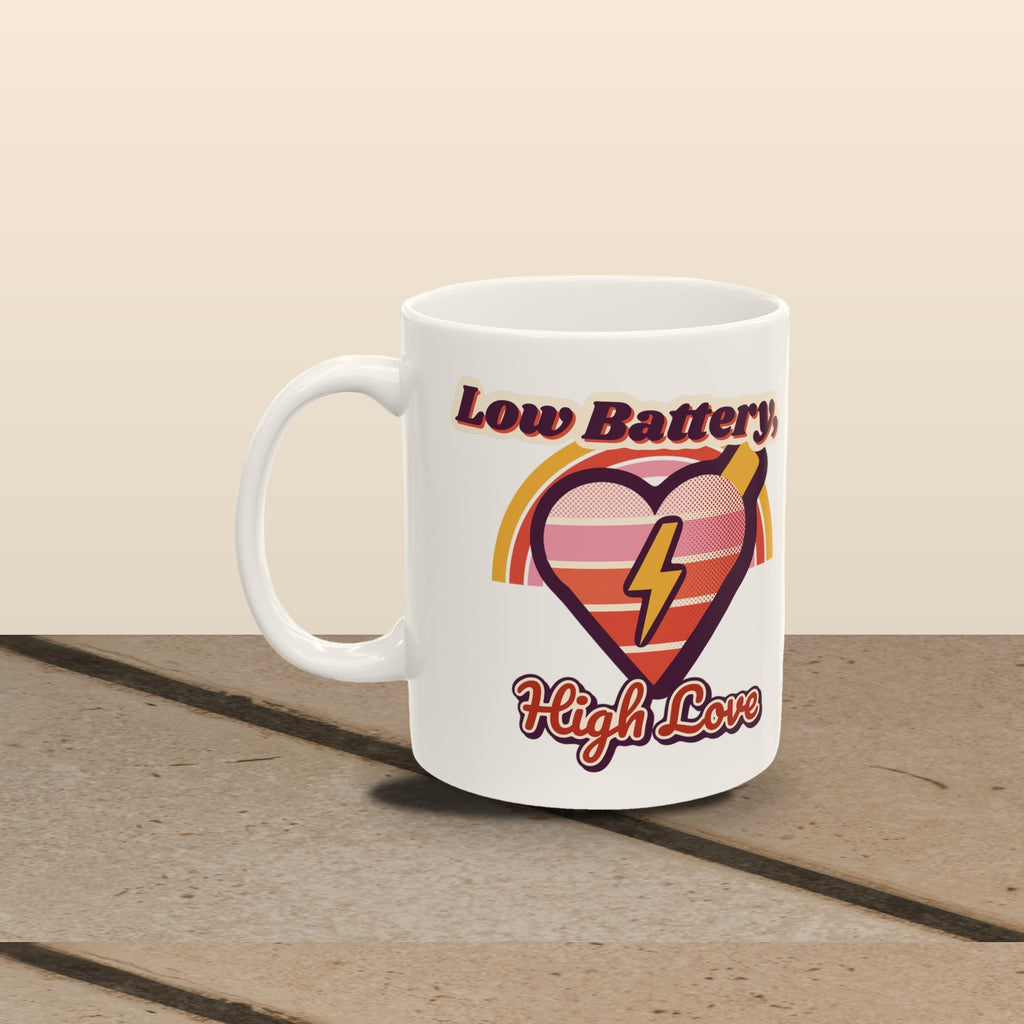 Mom Mode Low Battery High Love mug - styled interior tiles