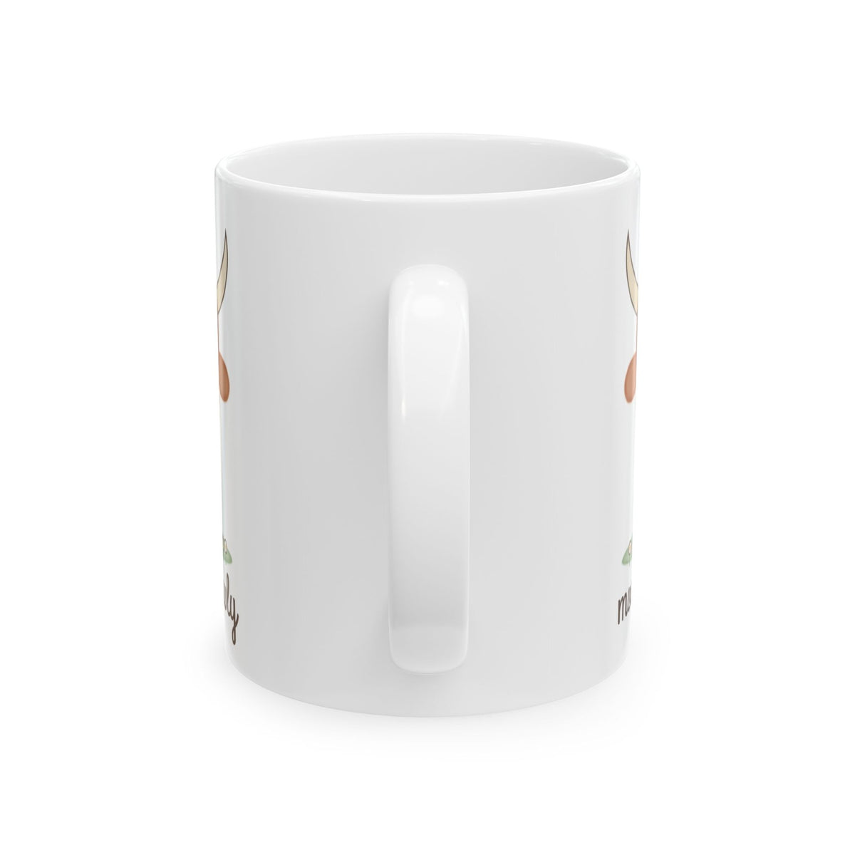 Mooving Slowly highland cow mug - back