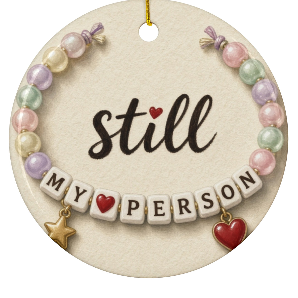 Still My Person ornament - closeup