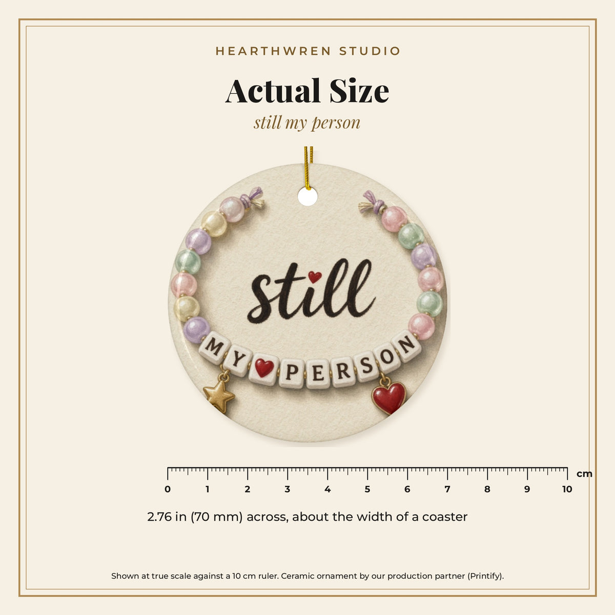 Still My Person ornament - scale