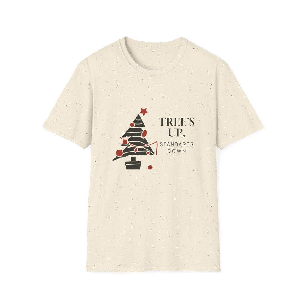 Trees Up Standards Down tee - front natural