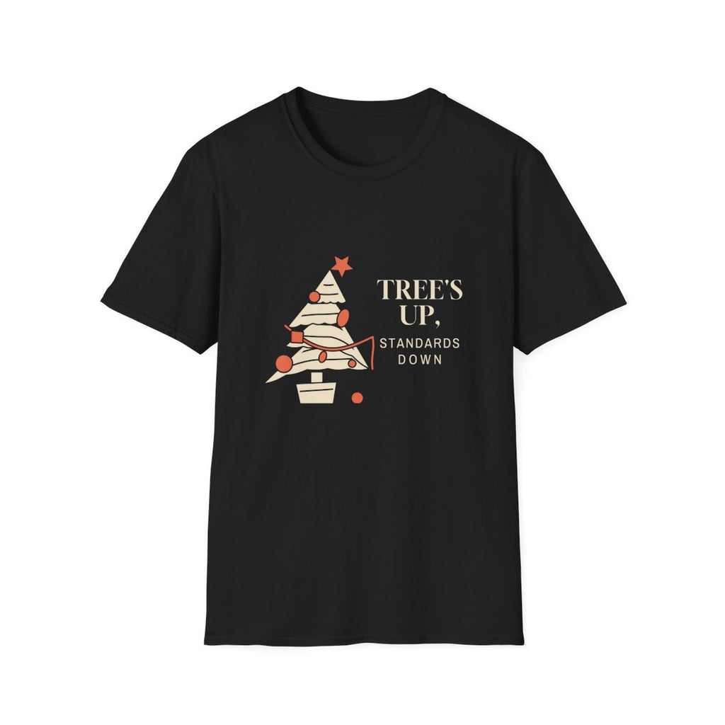 Trees Up Standards Down tee - front black