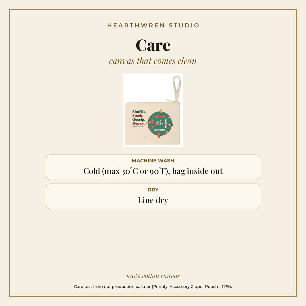 Shuffle Stack Gossip Repeat pouch care card