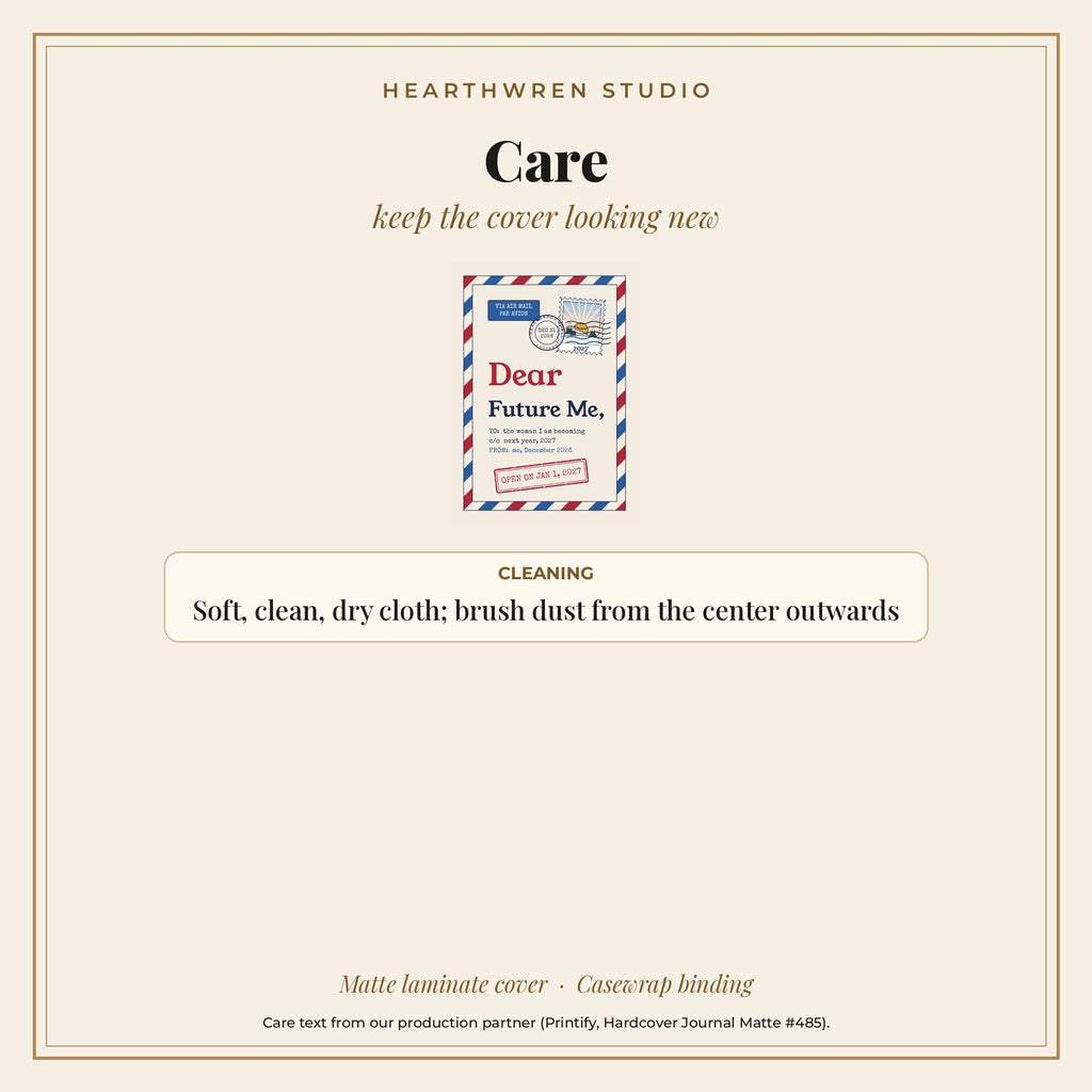 Dear Future Me journal care card