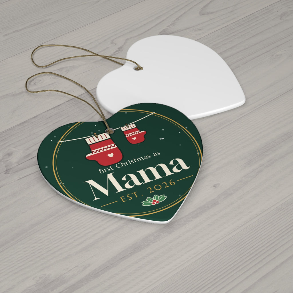 Mama ornament heart flat lay
