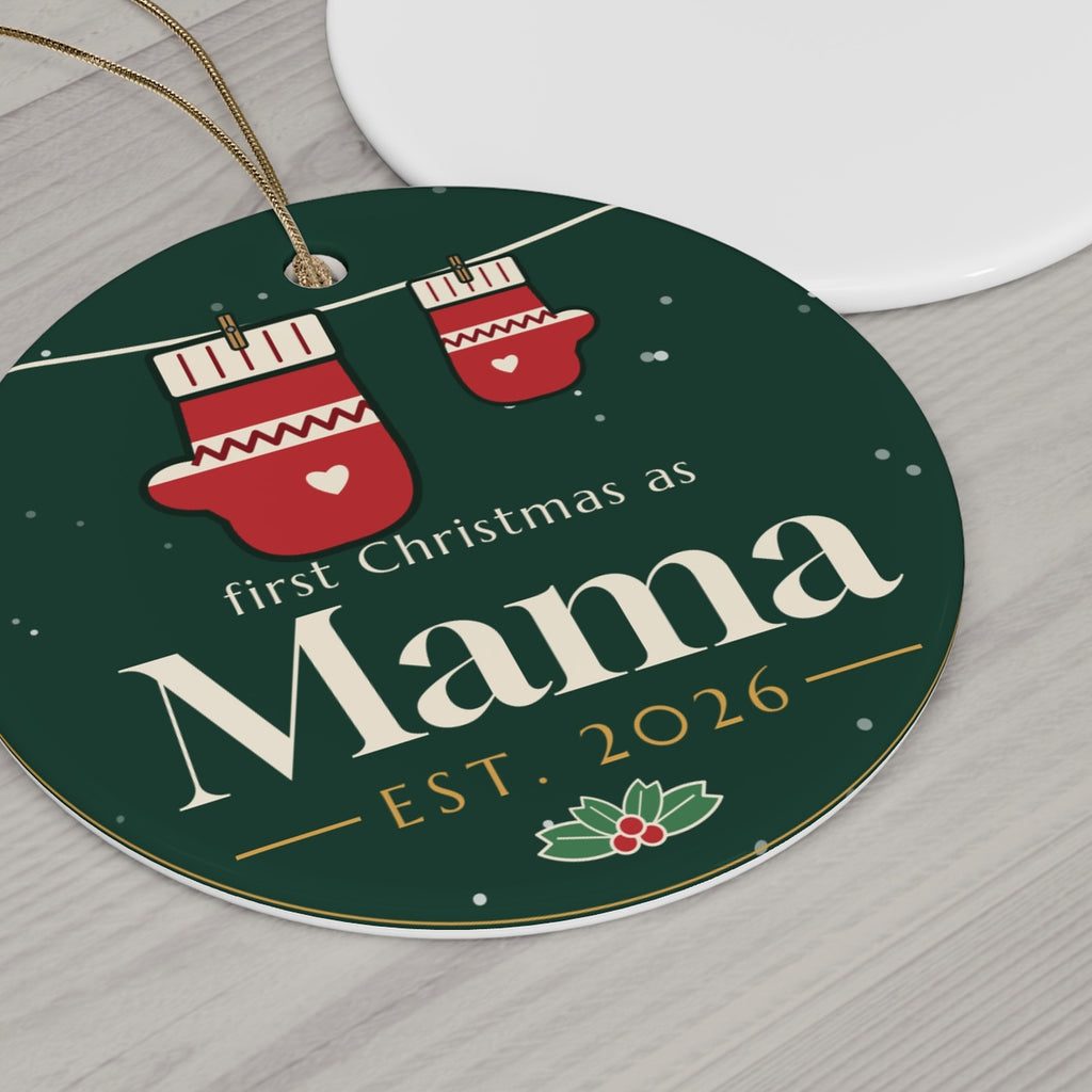 Mama Est 2026 ornament design close-up