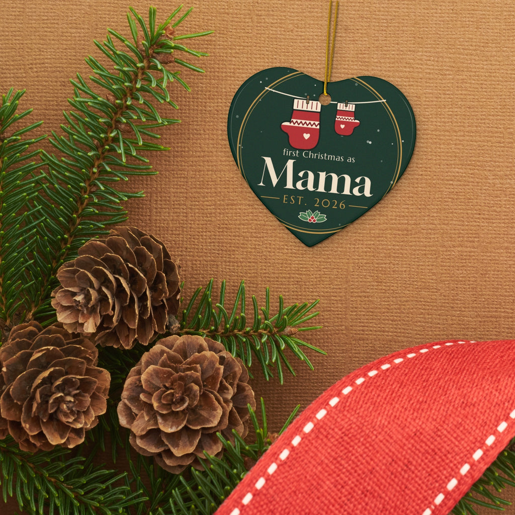 Mama heart ornament styled on kraft
