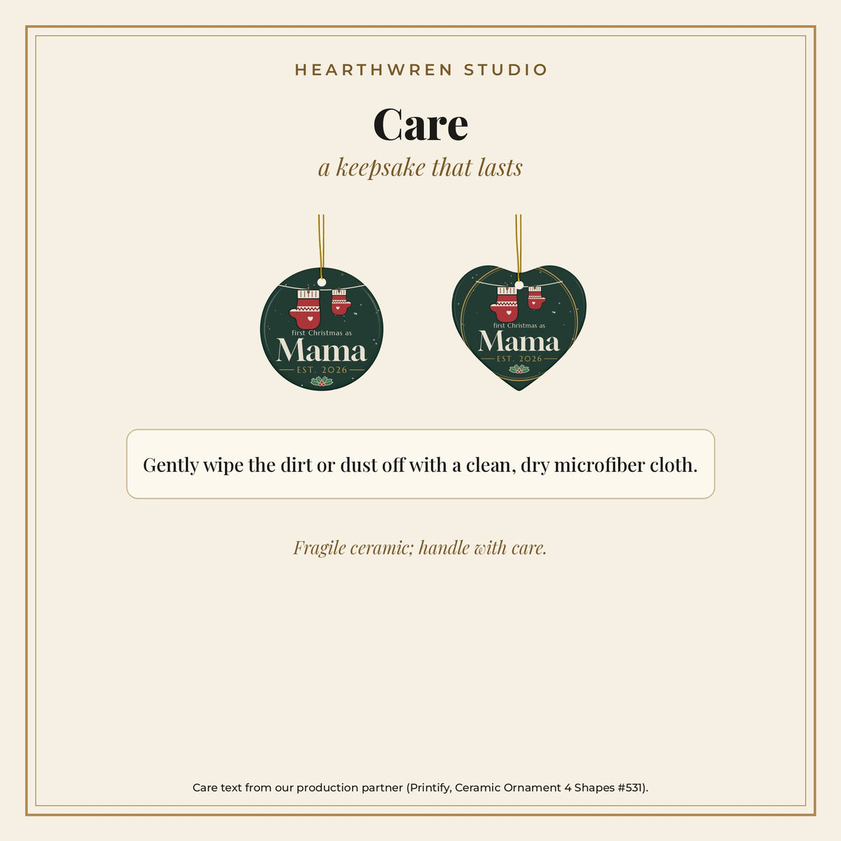 Ornament care card