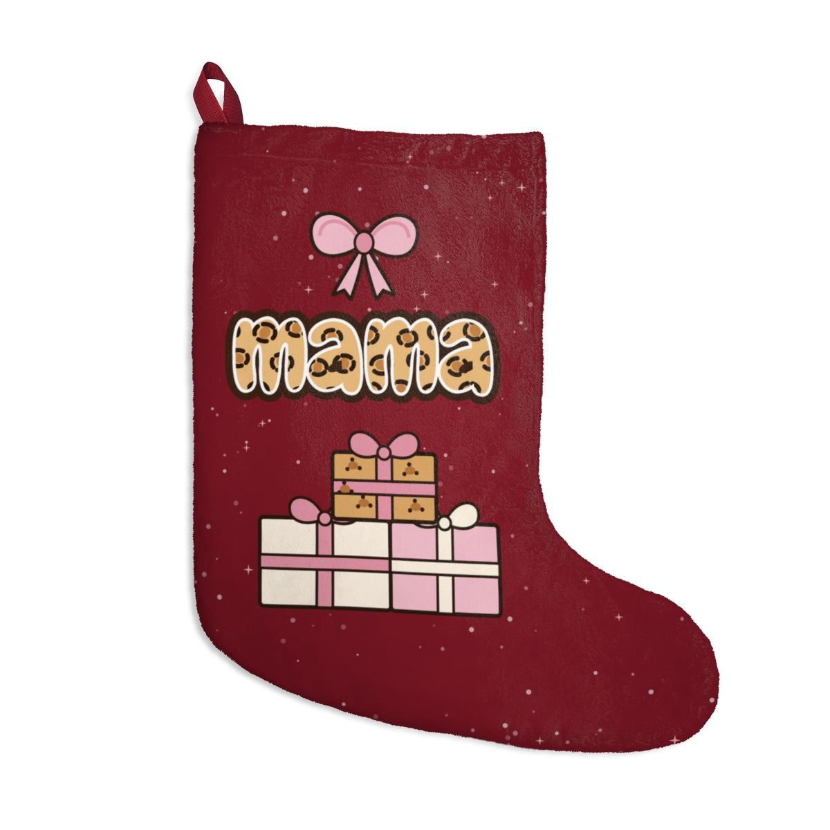 Leopard mama stocking front