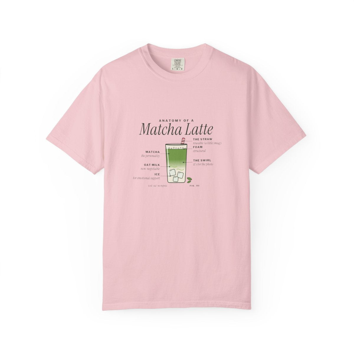 Anatomy of a Matcha Latte tee front, Blossom